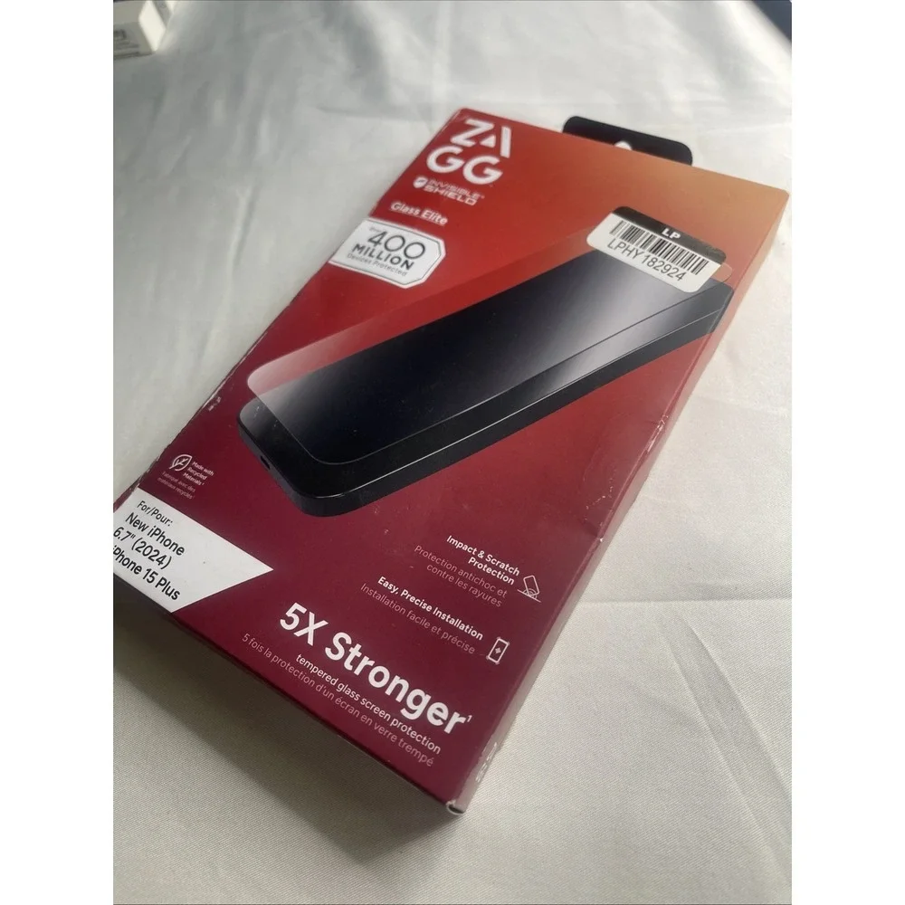 ZAGG Glass Elite Screen Protector for Apple iPhone 16 Plus / 15 Plus, Genuine